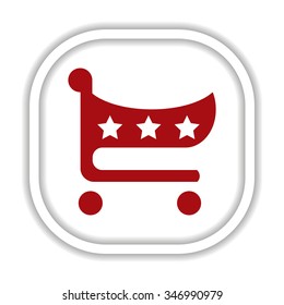 put in shopping cart. icon. vector design