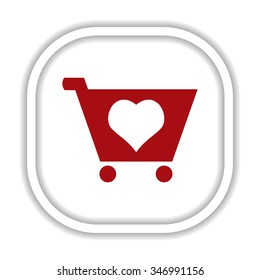 put in shopping cart. icon. vector design