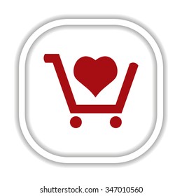 put in shopping cart. icon. vector design