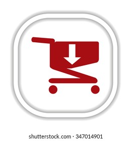 put in shopping cart. icon. vector design
