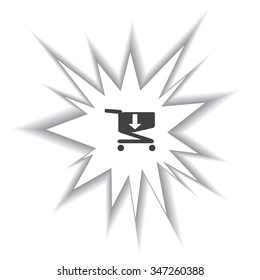 put in shopping cart. icon. vector design