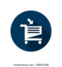 put in shopping cart icon, vector illustration. Flat design style