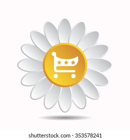 put in shopping cart icon, vector illustration. Flat design style