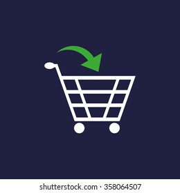 put in shopping cart. icon. vector design