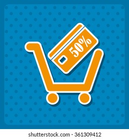 put in shopping cart icon, vector illustration. Flat design style
