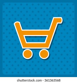 put in shopping cart icon, vector illustration. Flat design style