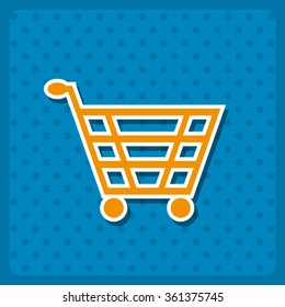 put in shopping cart icon, vector illustration. Flat design style