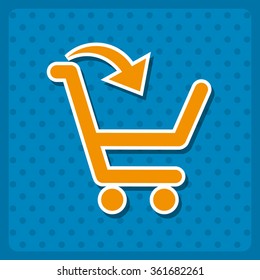 put in shopping cart icon, vector illustration. Flat design style