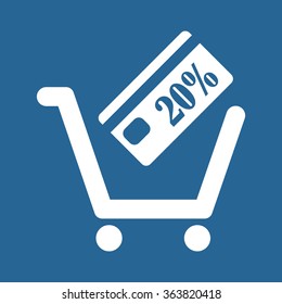 put in shopping cart icon, vector illustration. Flat design style
