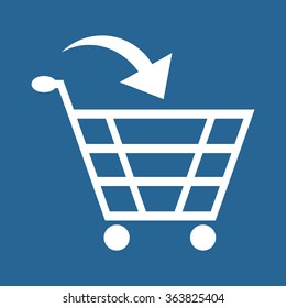 put in shopping cart icon, vector illustration. Flat design style