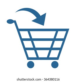 put in shopping cart icon, vector illustration. Flat design style