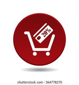 put in shopping cart icon, vector illustration. Flat design style