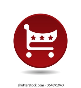 put in shopping cart icon, vector illustration. Flat design style