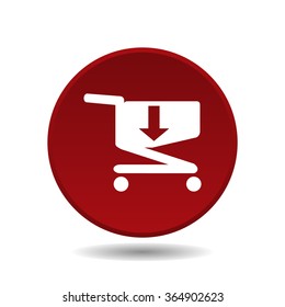 put in shopping cart icon, vector illustration. Flat design style