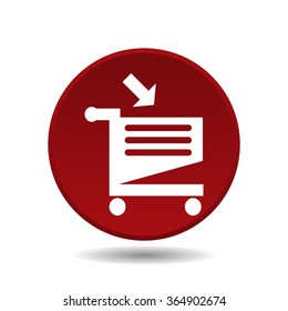 put in shopping cart icon, vector illustration. Flat design style