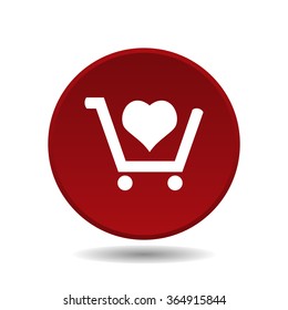 put in shopping cart icon, vector illustration. Flat design style