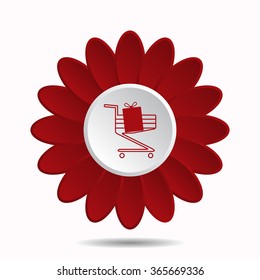 put in shopping cart icon, vector illustration. Flat design style