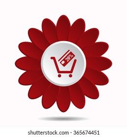 put in shopping cart icon, vector illustration. Flat design style