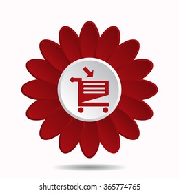 put in shopping cart icon, vector illustration. Flat design style, flower icon