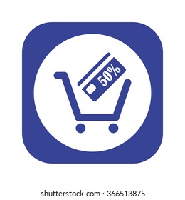 put in shopping cart icon, vector illustration. Flat design style
