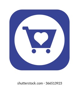 put in shopping cart icon, vector illustration. Flat design style
