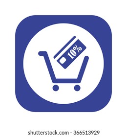 put in shopping cart icon, vector illustration. Flat design style