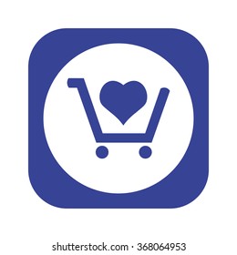 put in shopping cart icon, vector illustration. Flat design style