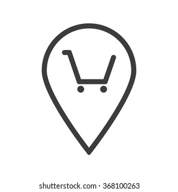 put in shopping cart icon, vector illustration. Flat design style
