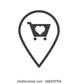 put in shopping cart icon, vector illustration. Flat design style