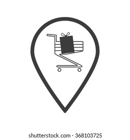 put in shopping cart icon, vector illustration. Flat design style