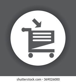 put in shopping cart icon, vector illustration. Flat design style