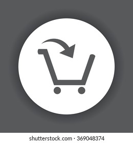 put in shopping cart icon, vector illustration. Flat design style