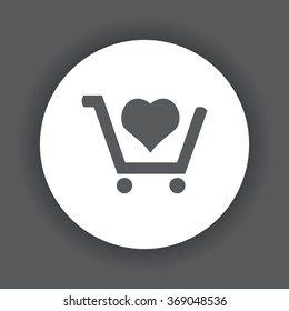 put in shopping cart icon, vector illustration. Flat design style