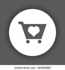 put in shopping cart icon, vector illustration. Flat design style