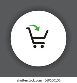 put in shopping cart. icon. vector design