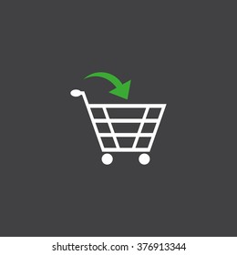 put in shopping cart. icon. vector design