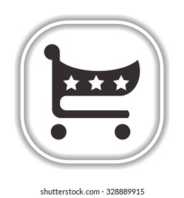 put in shopping cart.  Modern design flat style icon