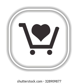 put in shopping cart.  Modern design flat style icon