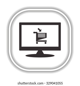 put in shopping cart.  Modern design flat style icon