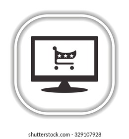 put in shopping cart.  Modern design flat style icon