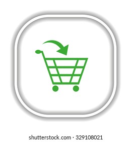 put in shopping cart. Modern design flat style icon