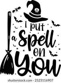 I put a spell on you design, I put a spell on you t-shirt design, Halloween design