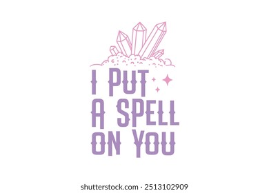 I put a spell on you, Retro Halloween Witch Typography T shirt design