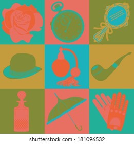 Put That In Your Pipe: Luxury, old fashioned, vintage icon, vector set