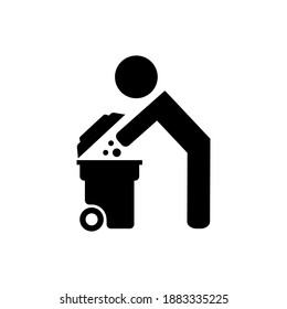Put Trash into Bin Waste Management Green Concept Do Not Litter Vector