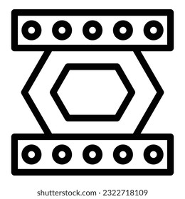 Lege Fernseher auf Wandsymbol-Umrandungsvektor. Montierhalterung. Monitorsteuerung