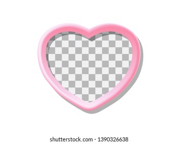 Put your text or picture behind the pink heart silhouette with 3d effect, love concept