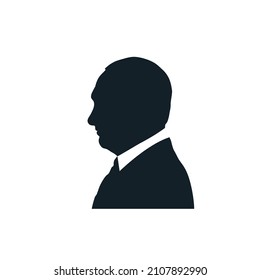 Putin Vladimir president Russian Federation silhouette Official profile logo icon sign World politician Classic style design Fashion print clothes apparel greeting invitation card banner badge poster