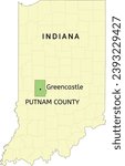 Putnam County and city of Greencastle location on Indiana state map