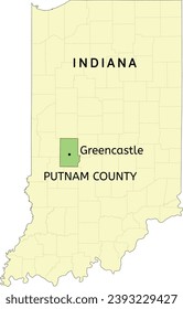 Putnam County and city of Greencastle location on Indiana state map